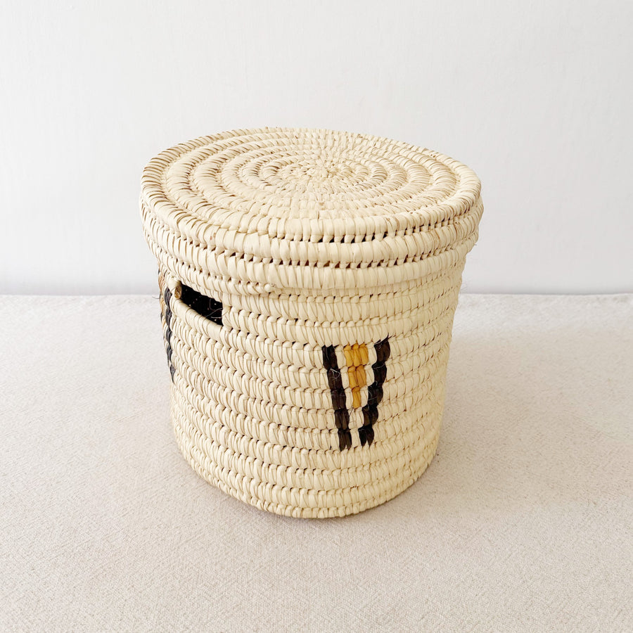 11" Lidded Palm Basket