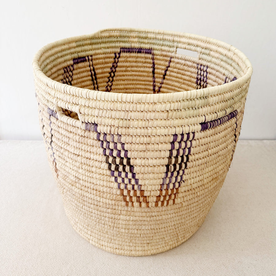 21" Turkana Palm Storage Basket: Lavender
