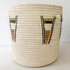 21" Turkana Palm Storage Basket: Pink & Mustard