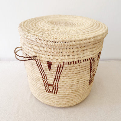 16" Lidded Palm Basket