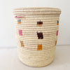 20" Lidded Palm Storage Basket- Multicolor