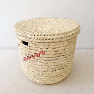 16.5" Lidded Palm Basket