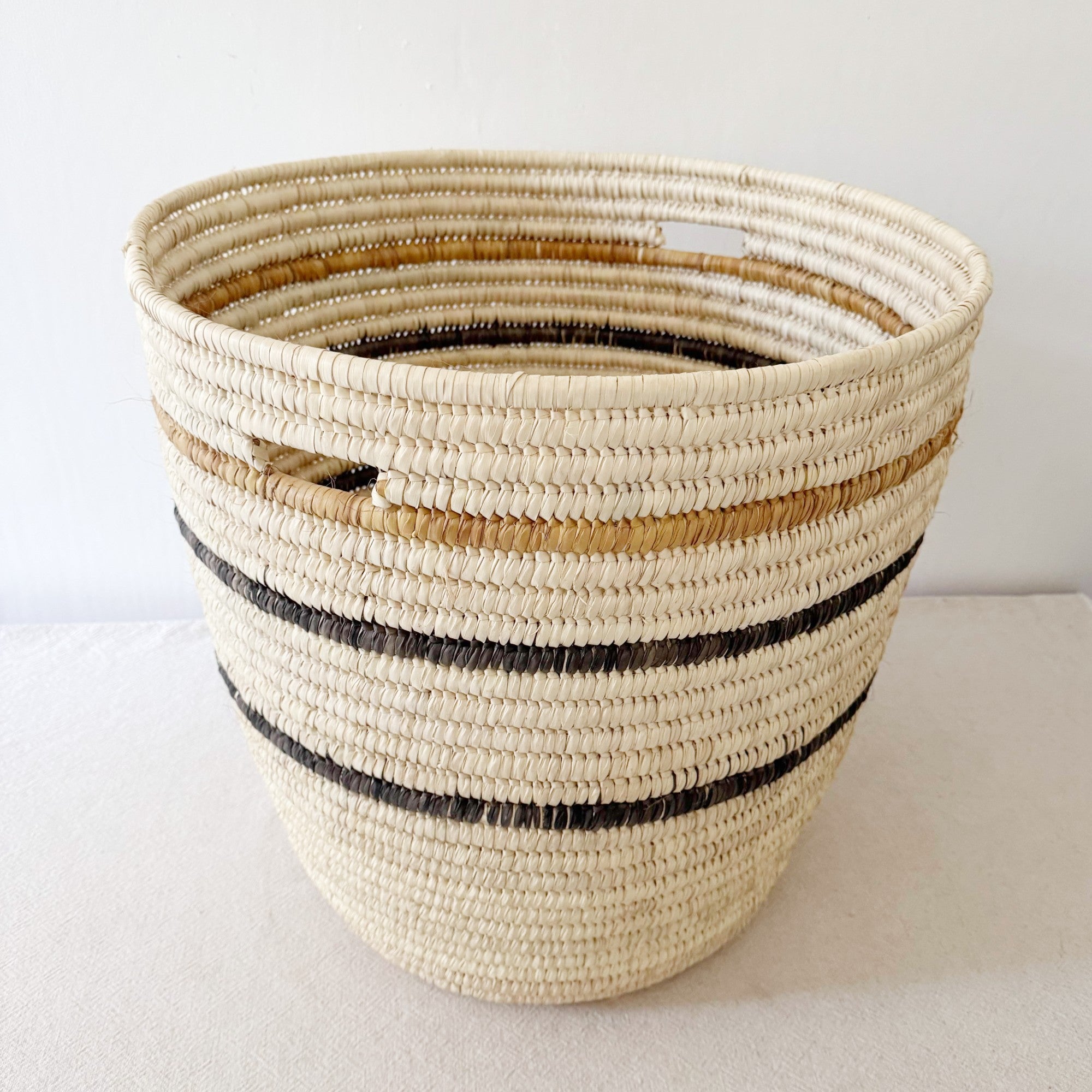 22" Turkana Palm Storage Basket: Striped