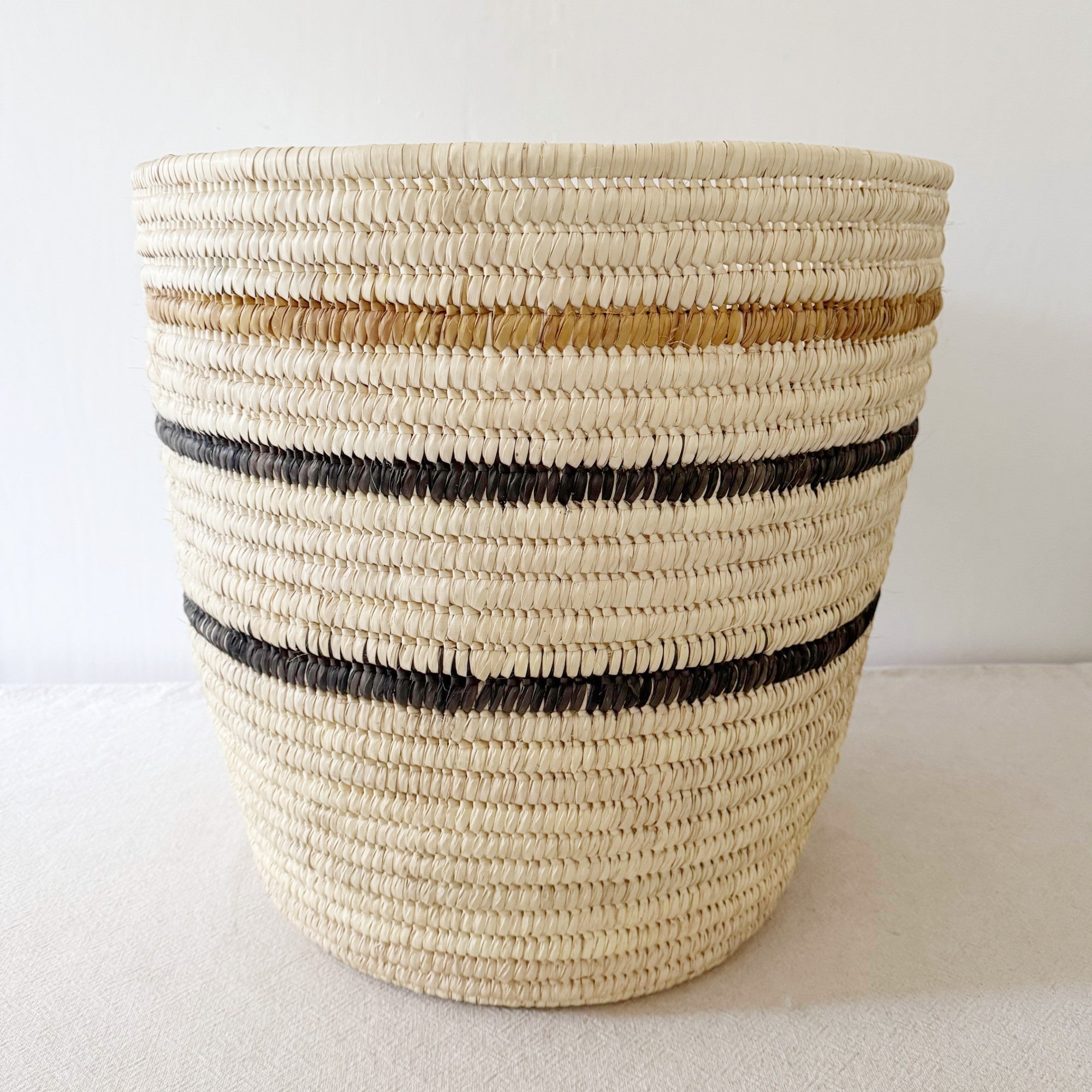 22" Turkana Palm Storage Basket: Striped