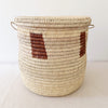 18.5" Lidded Palm Basket- Brown Rectangle