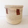 18.5" Lidded Palm Basket- Brown Rectangle