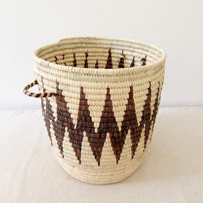 13" Turkana Palm Storage Basket: Zig-Zag