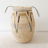 20" Lidded Palm Basket: Turquoise