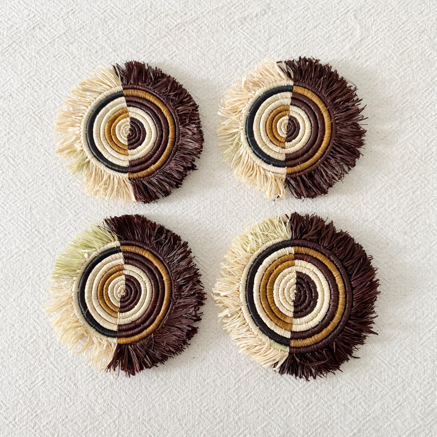 Numbi Fringe Coaster Set - Amsha