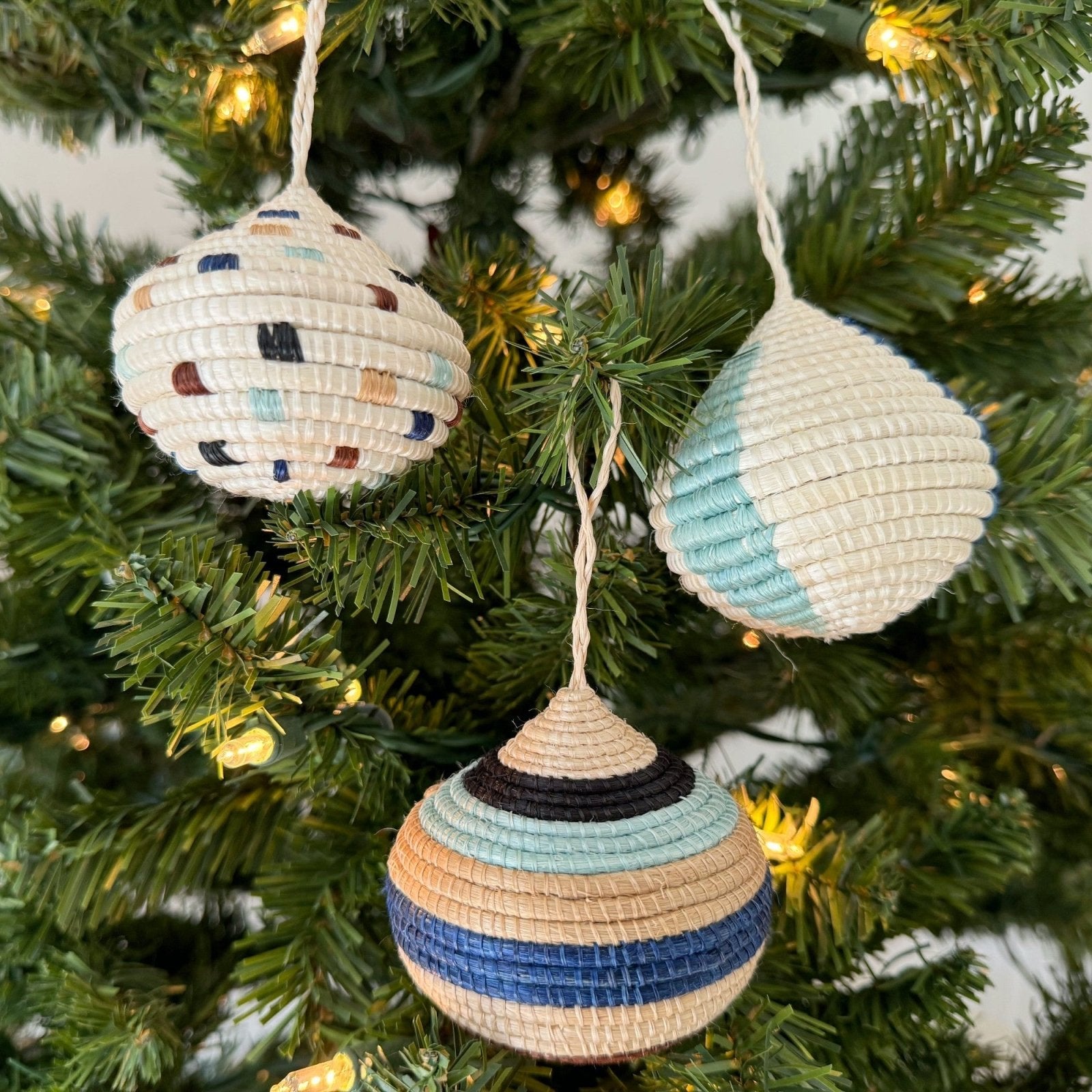 Blues & Brown Droplet Ornament: Assorted - Amsha