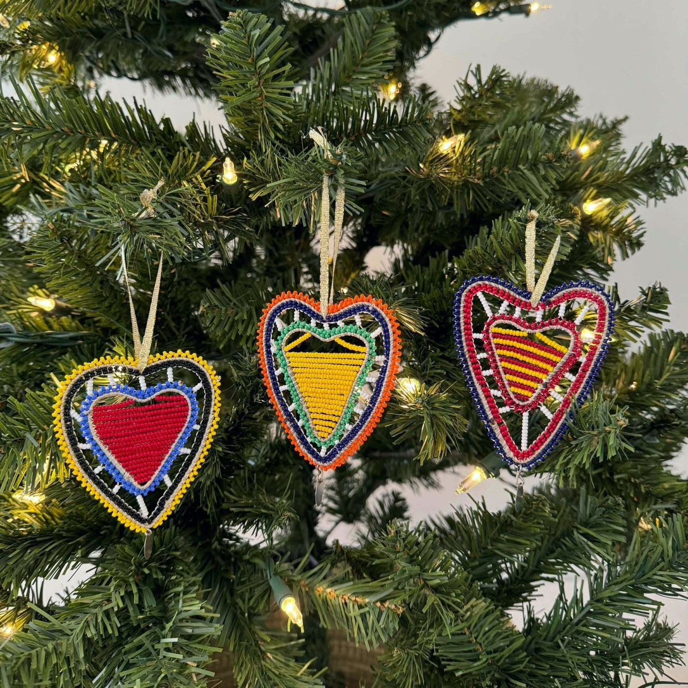 Colorful Beaded Heart Ornament