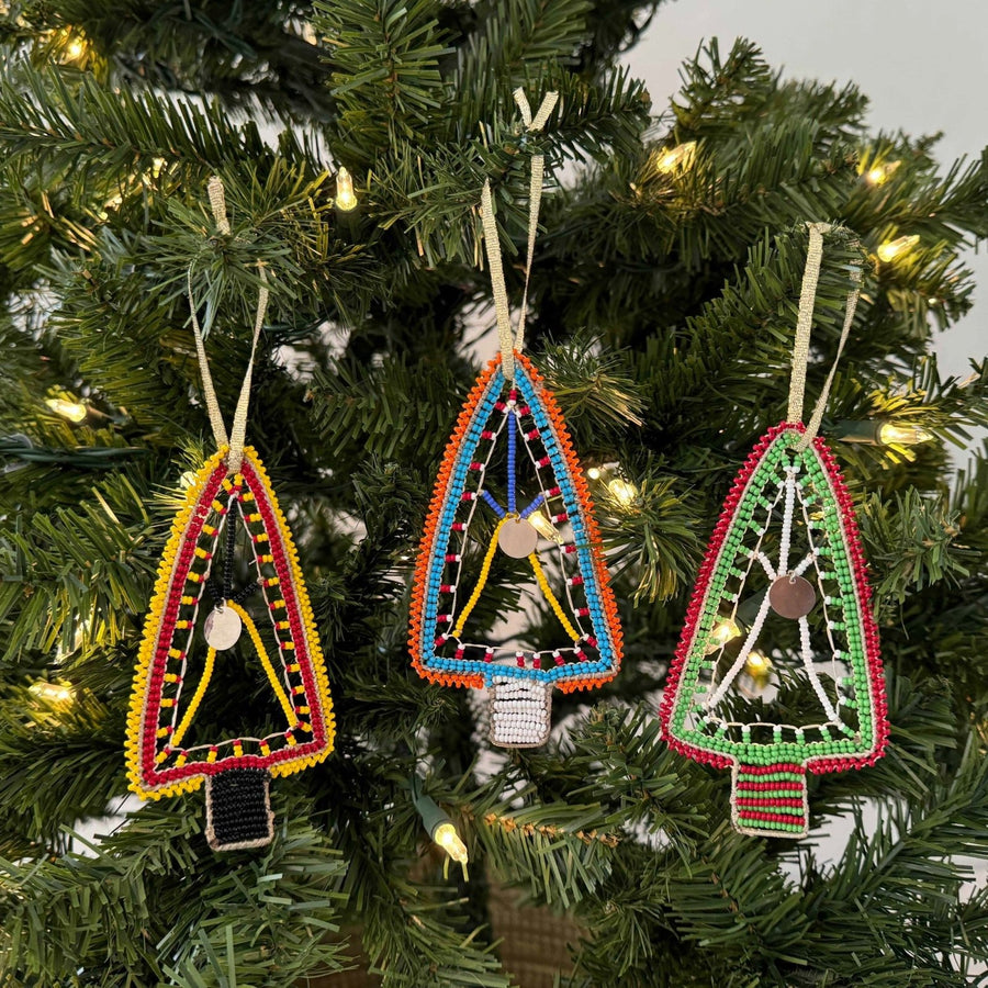 Colorful Beaded Tree Ornament: Assorted - Amsha