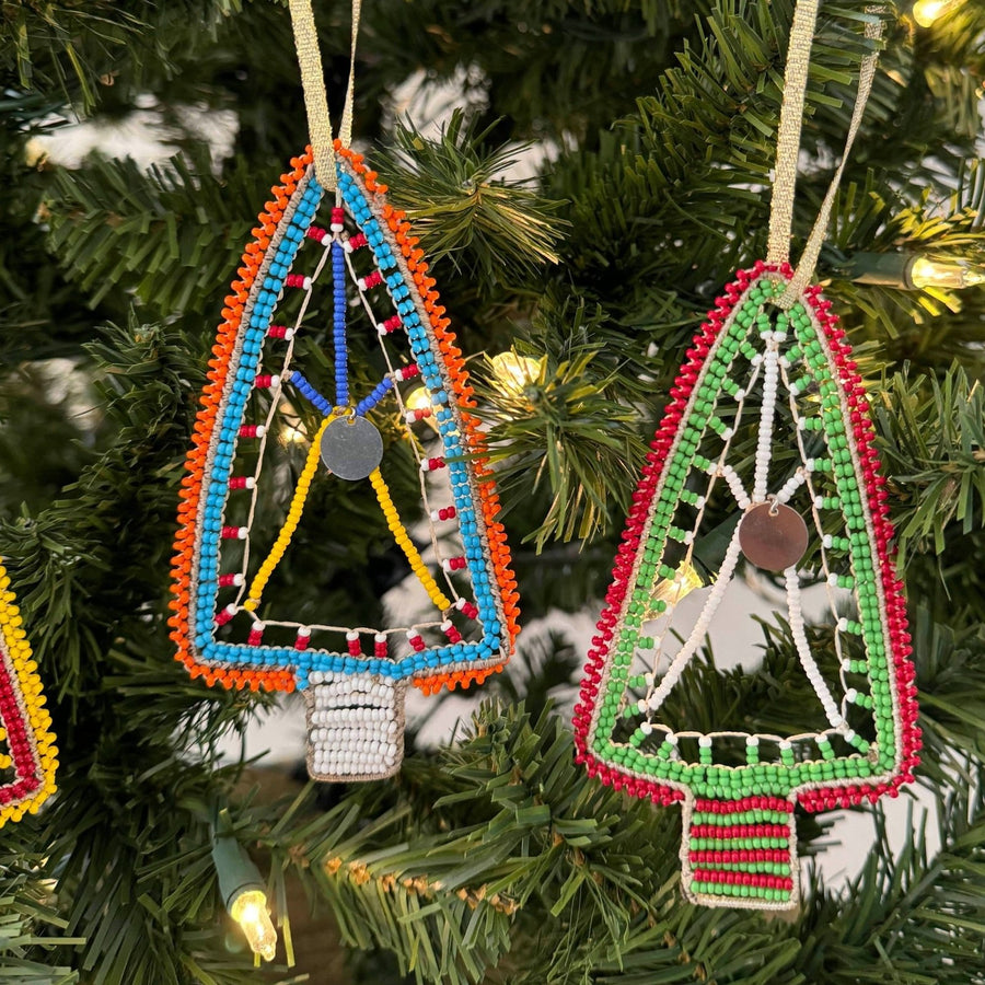 Colorful Beaded Tree Ornament: Assorted - Amsha