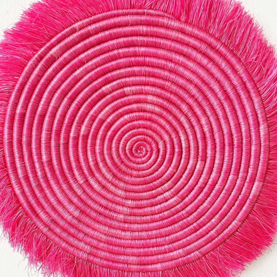 Electric Pink Fringe Trivet