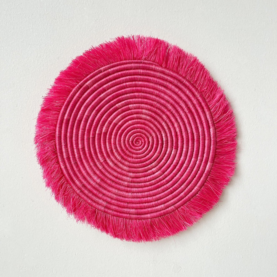 Electric Pink Fringe Trivet - Amsha