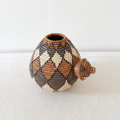 Lidded Zulu Basket B027 - Amsha