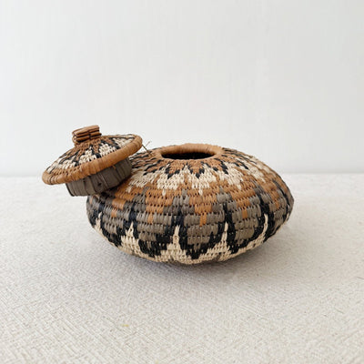 Lidded Zulu Basket F005 - Amsha