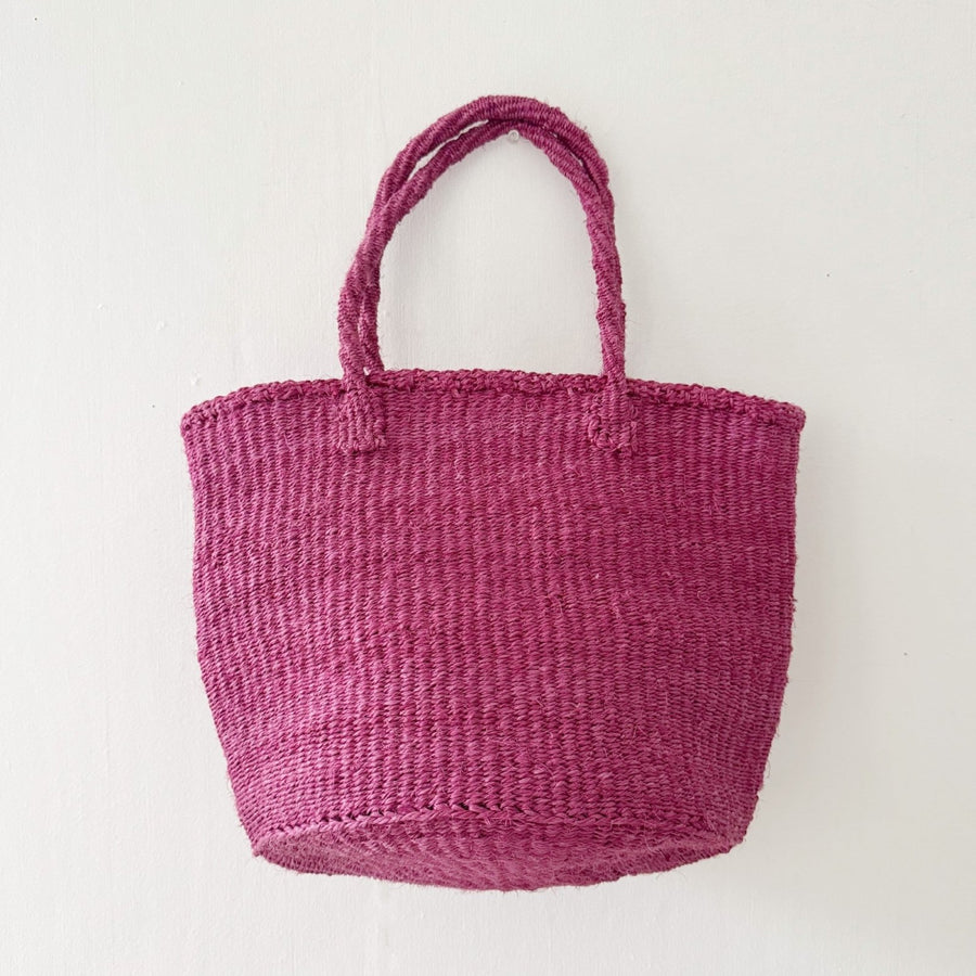 Medium Sisal Tote: Berry - Amsha