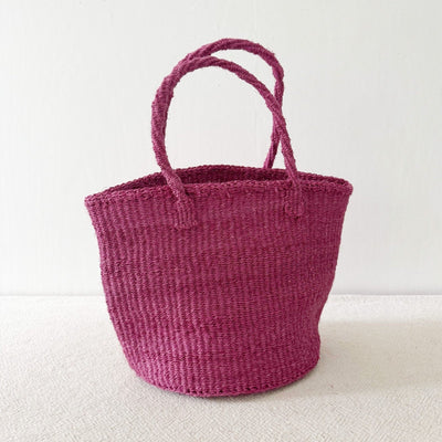 Medium Sisal Tote: Berry - Amsha