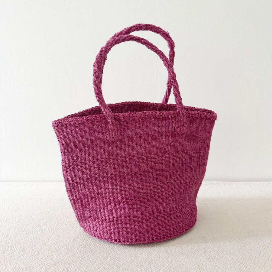 Medium Sisal Tote: Berry - Amsha