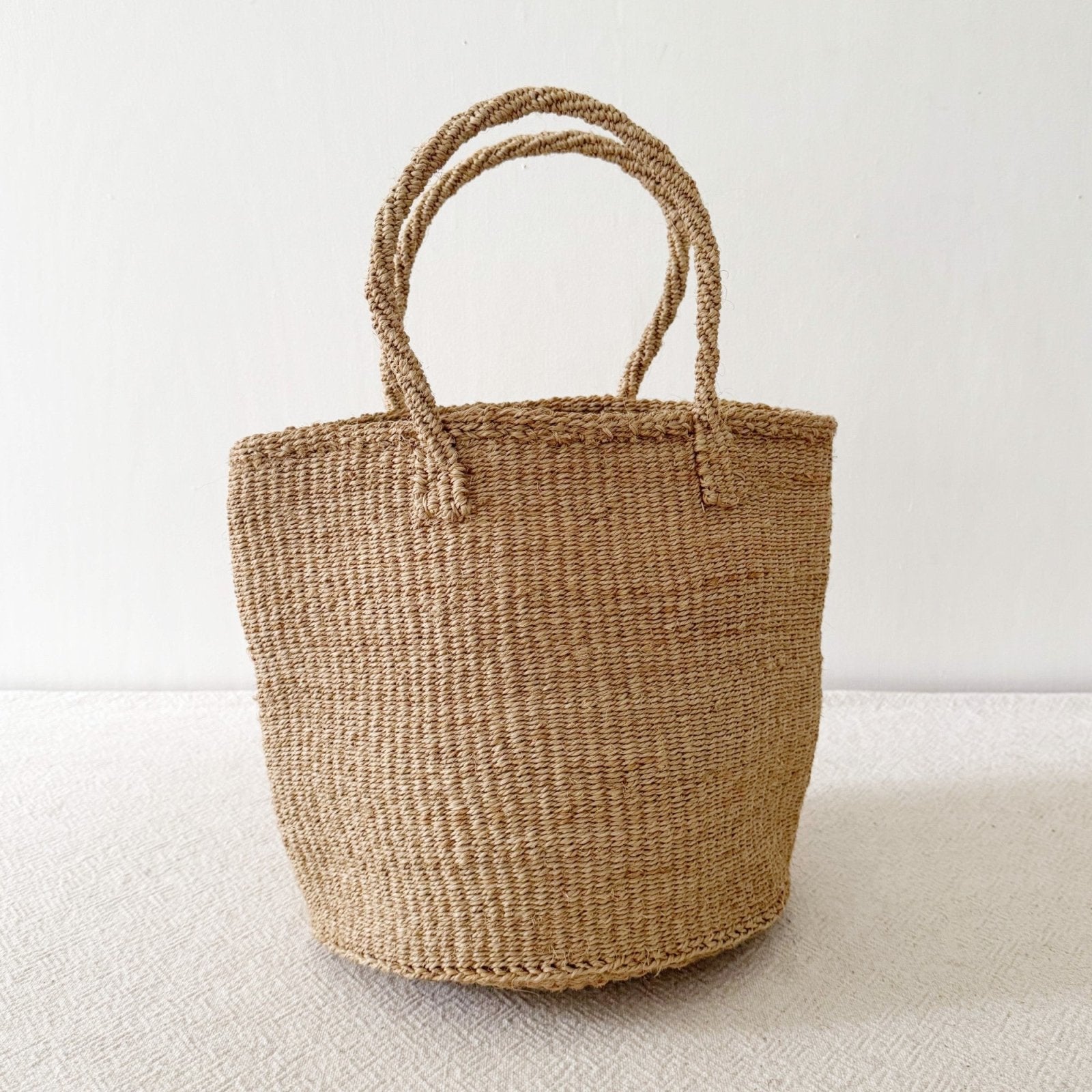 Medium Sisal Tote: Khaki - Amsha