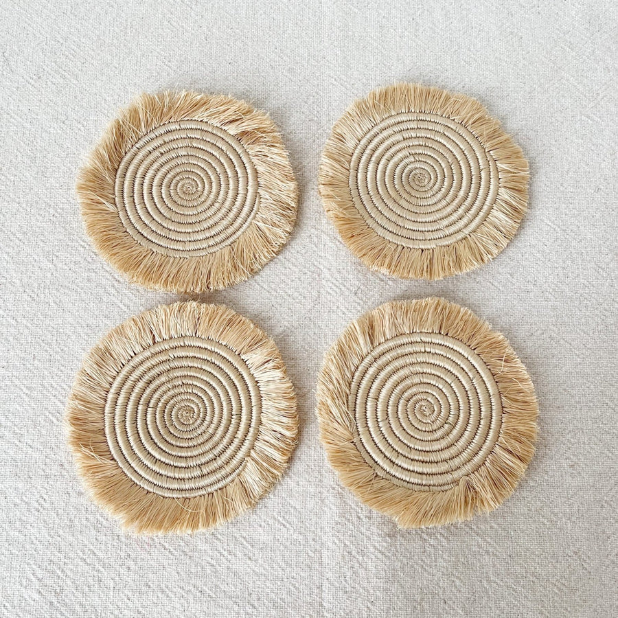 Oats Fringe Coaster Set - Amsha