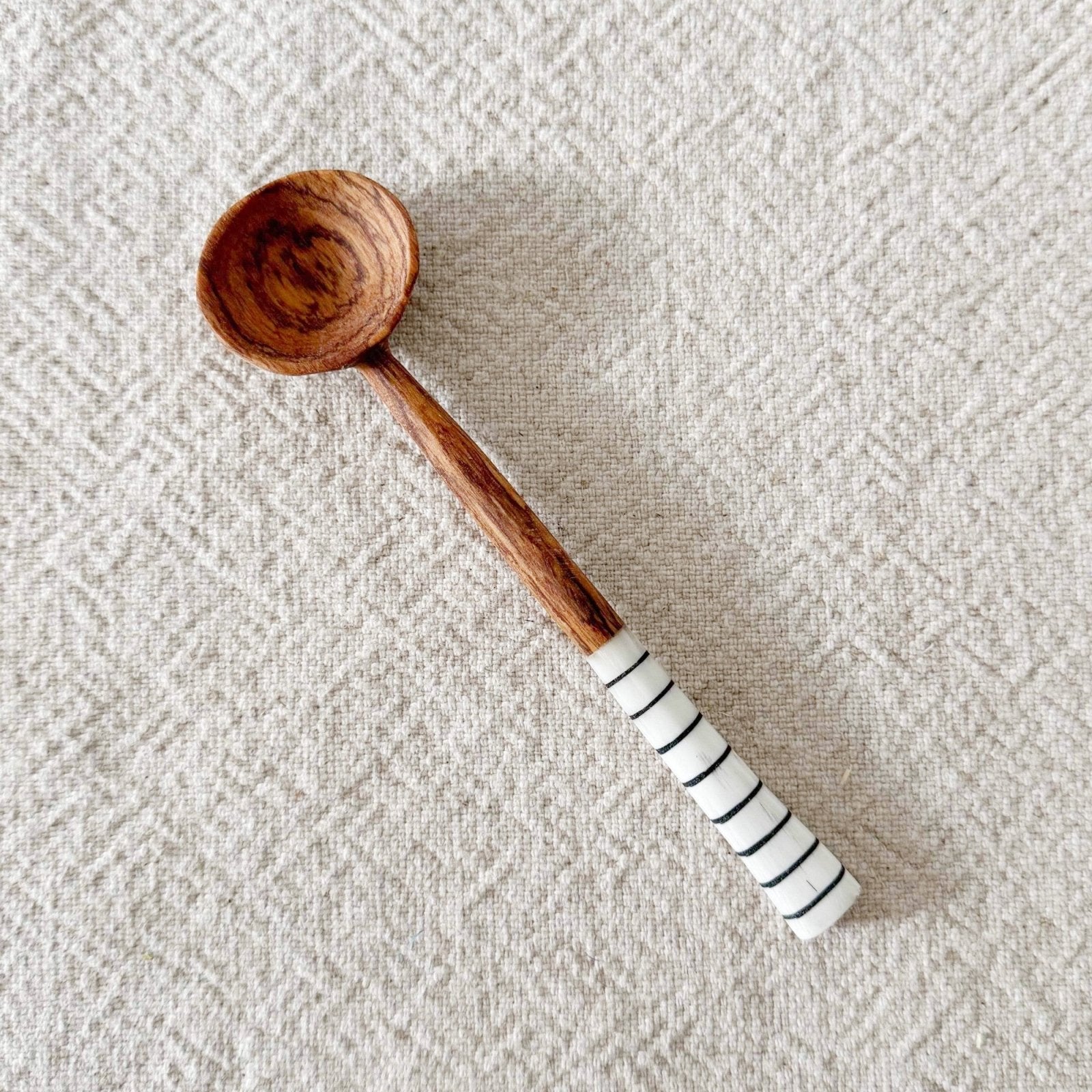 Olive Wood Hand - carved Spoon for Coffee & Salts - Amsha