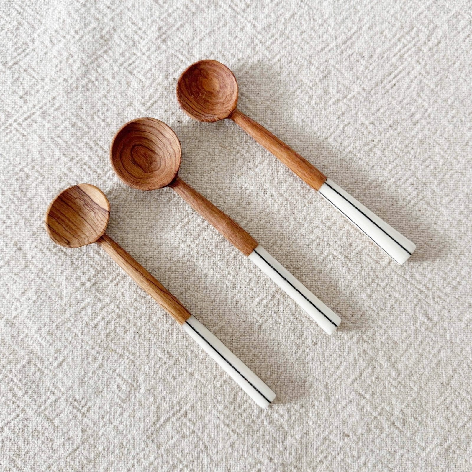 Olive Wood Hand - carved Spoon for Coffee & Salts - Amsha