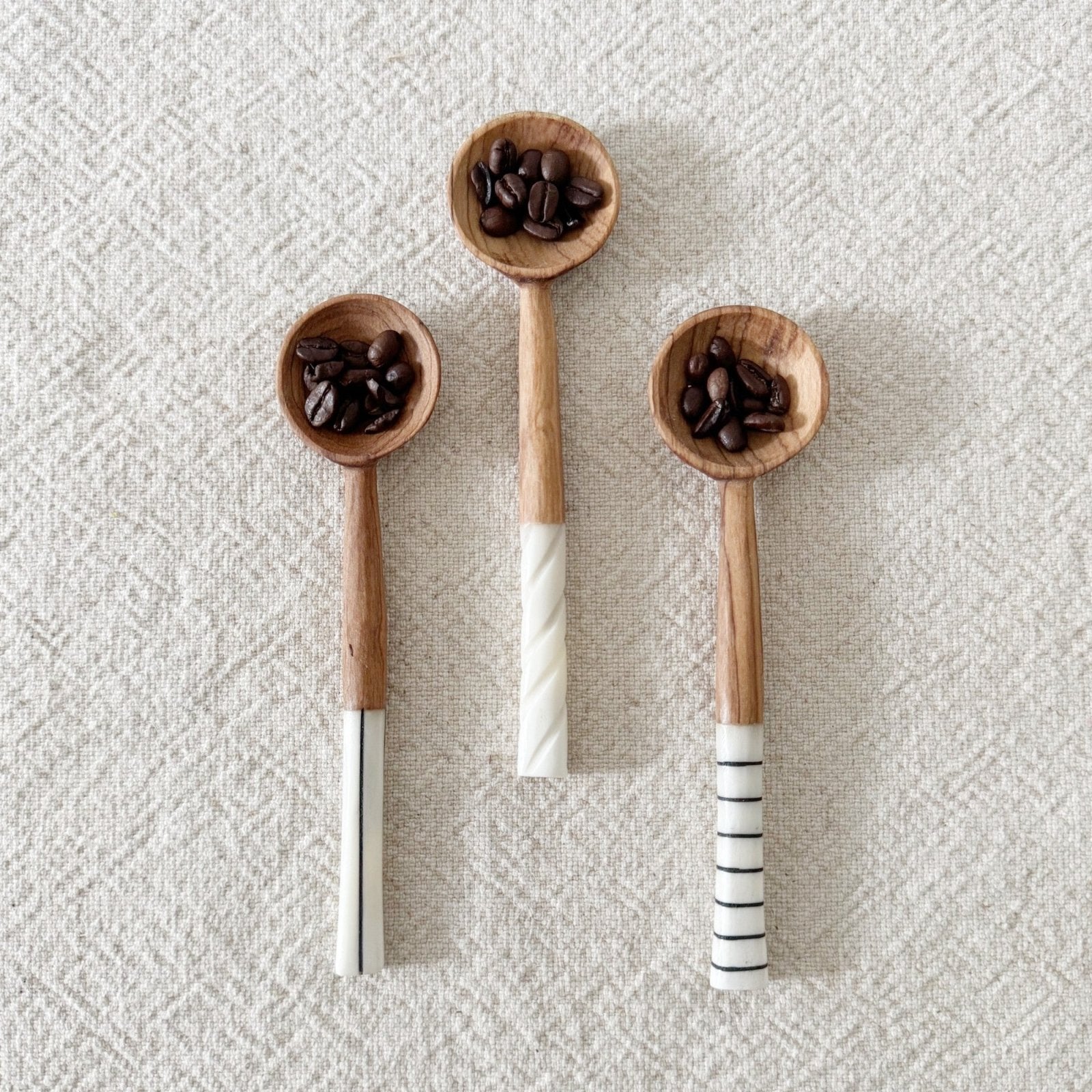 Olive Wood Hand - carved Spoon for Coffee & Salts - Amsha