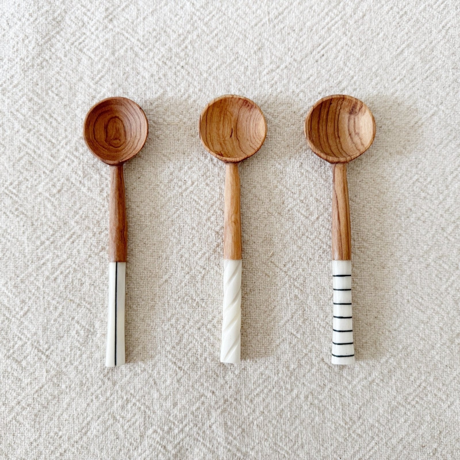 Olive Wood Hand - carved Spoon for Coffee & Salts - Amsha