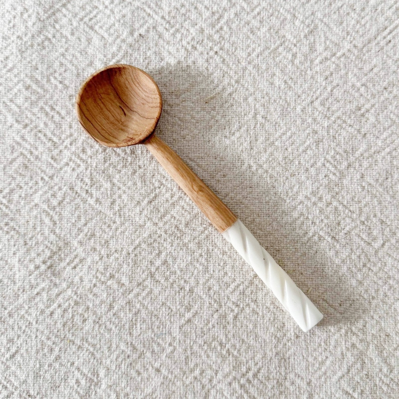 Olive Wood Hand - carved Spoon for Coffee & Salts - Amsha