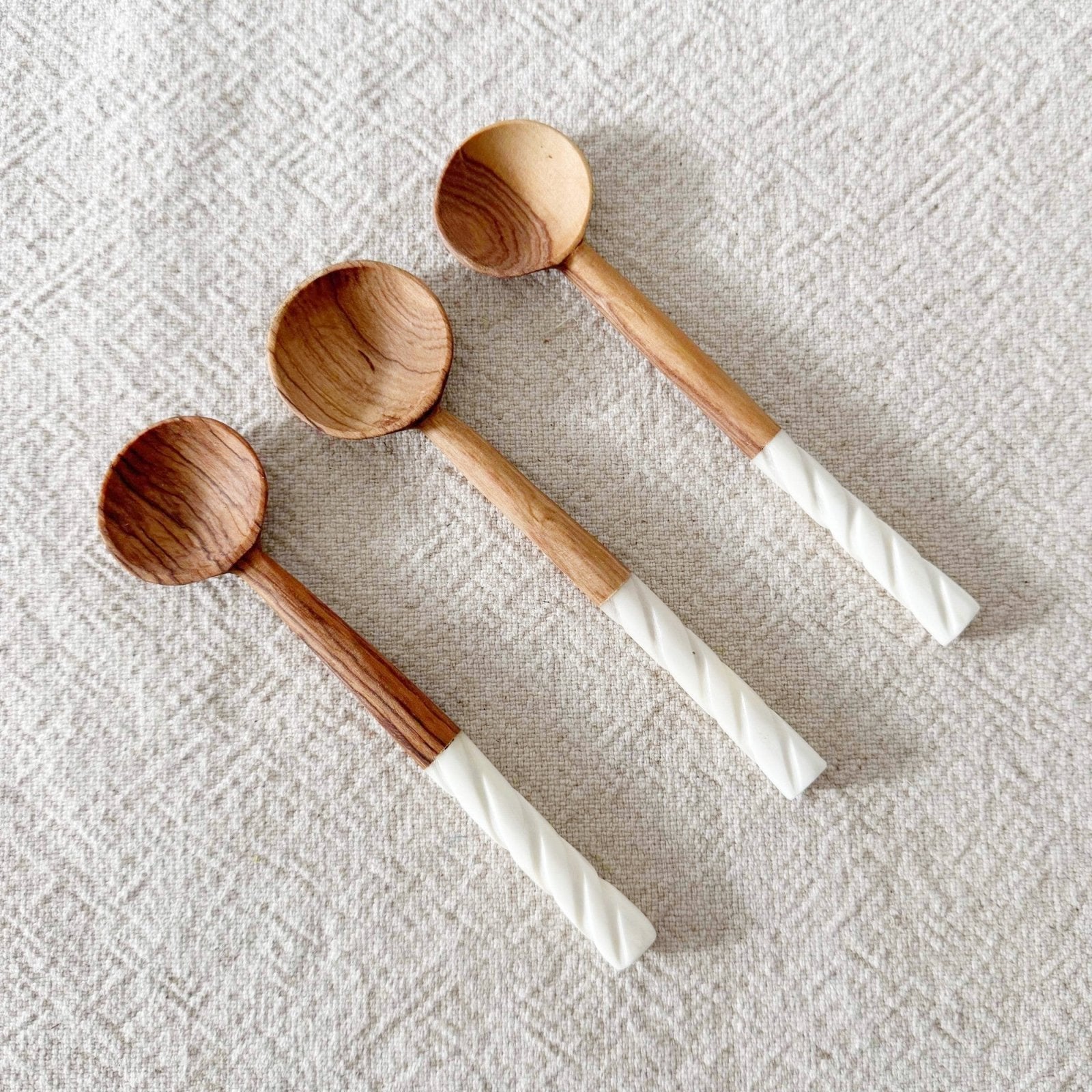 Olive Wood Hand - carved Spoon for Coffee & Salts - Amsha