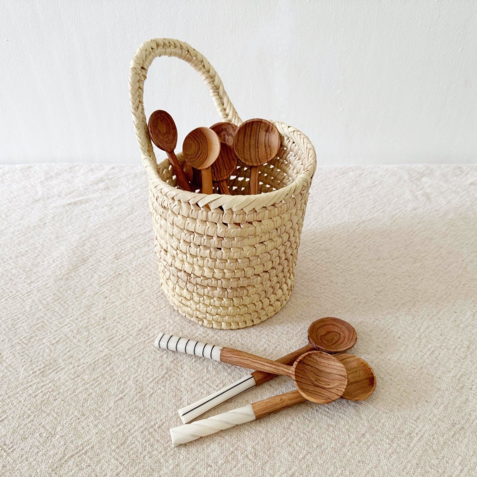 Olive Wood Hand - carved Spoon for Coffee & Salts - Amsha
