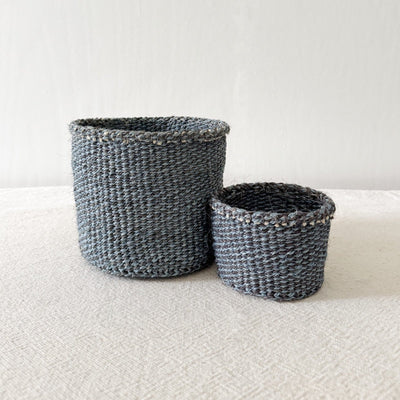 Storage Plant Basket: Blue Checker - Amsha