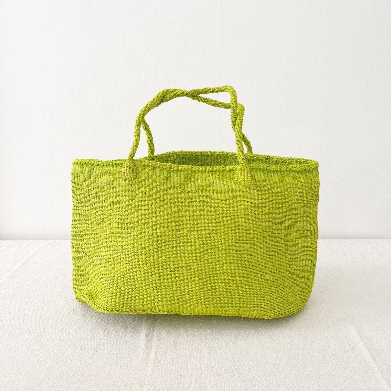 XL Sisal Tote: Lime - Amsha