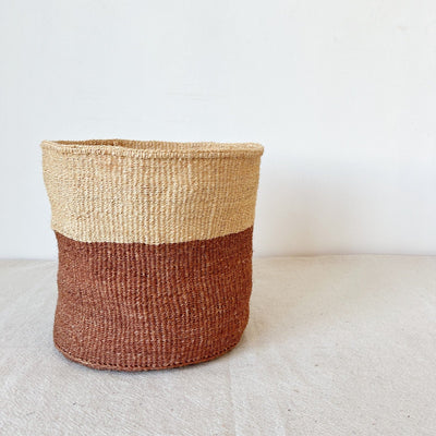 12" Storage Plant Basket: Rust Stripe - Amsha