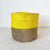 12" Storage Plant Basket: Yellow Stripe