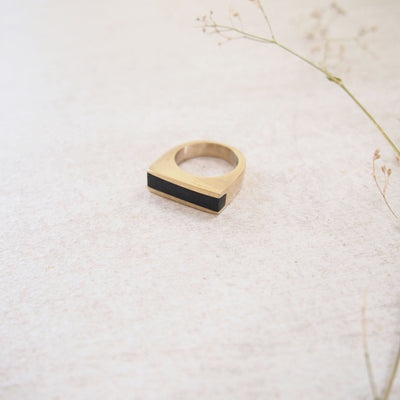 Black Horn Bar Ring