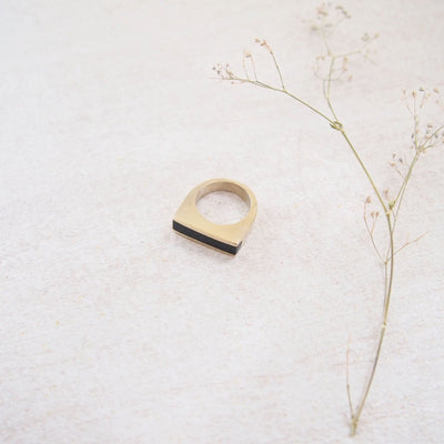 Black Horn Bar Ring