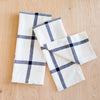 Hand-Loomed Cotton Kitchen Towels, Set of 2: B & W Plaid - Amsha