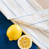 Hand-Loomed Cotton Kitchen Towels, Set of 2: Blue Pinstripe - Amsha