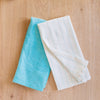 Hand-Loomed Cotton Kitchen Towels, Set of 2: Turquoise Pinstripes - Amsha