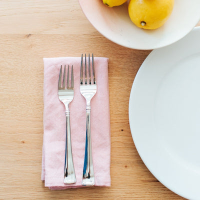 Hand-Loomed Cotton Napkins, Set of 4: Blush - Amsha