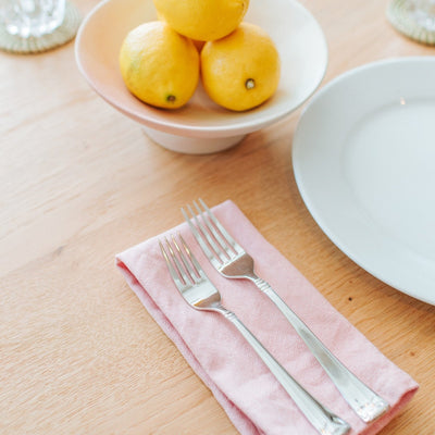 Hand-Loomed Cotton Napkins, Set of 4: Blush - Amsha