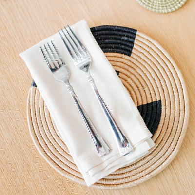 Hand-Loomed Cotton Napkins, Set of 4: Natural - Amsha