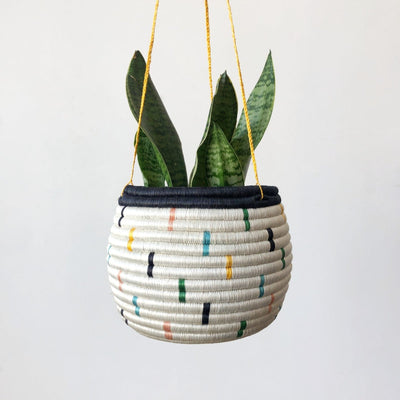 Hanging Woven Planter- Brights