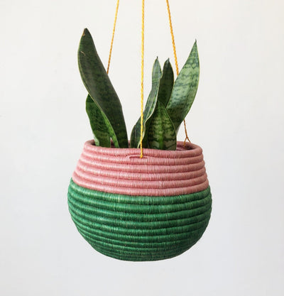 Hanging Woven Planter- Brights