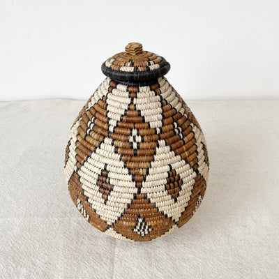 Lidded Zulu Basket #L016 - Amsha