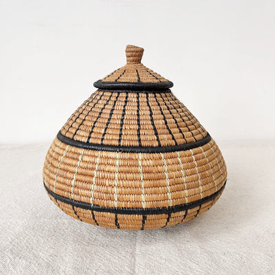 Lidded Zulu Basket #L019 - Amsha