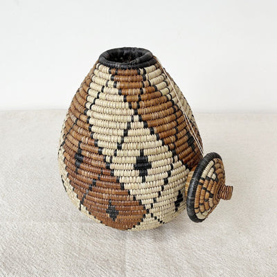 Lidded Zulu Basket #L09 - Amsha